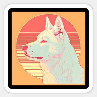 Akita in 80's Sticker